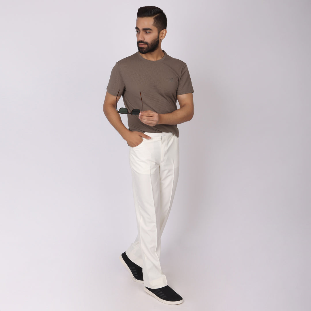Off-White Korean Pants – Stretch & Relaxed Fit
