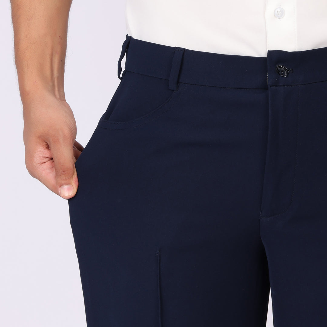 Deep Blue Korean Style Pants – Stretch & Relaxed Fit