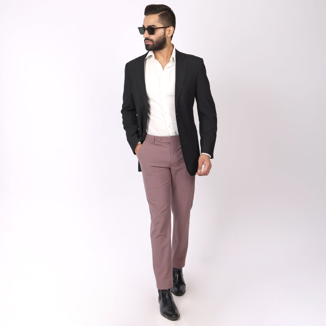 Light Purple Formal Pants – Slim Fit, Four-Way Stretch with Extension Waistband