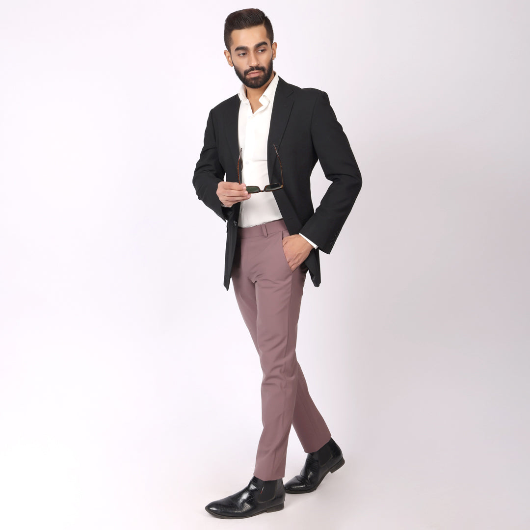 Light Purple Formal Pants – Slim Fit, Four-Way Stretch with Extension Waistband