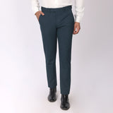 Evening Teal Formal Pants – Slim Fit, Four-Way Stretch with Extension Waistband