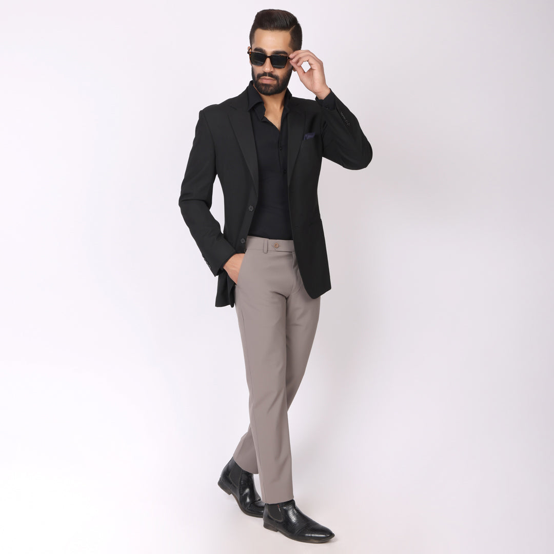 Dusty Mauve Formal Pants – Slim Fit | 4-Way Stretch with Extension Waistband