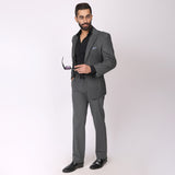 Essential Steel Grey Formal Pants – Regular Fit | 4-Way Stretch with Extension Waistband