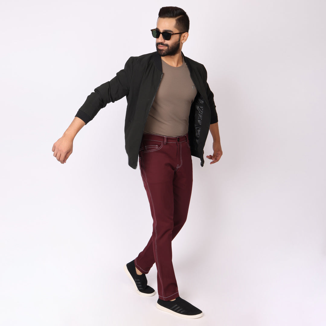 Burgundy Jeans 2.0 – Slim Fit | Super Stretch | Lightweight