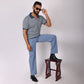 Light Blue Korean Style Pants – Stretch & Relaxed Fit