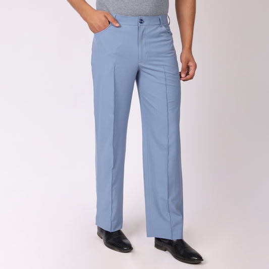 Light Blue Korean Style Pants – Stretch & Relaxed Fit