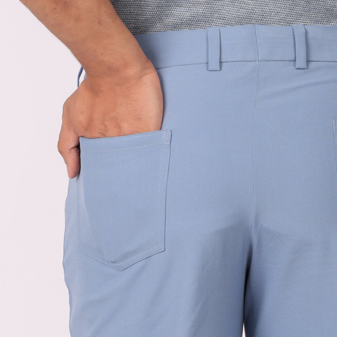 Light Blue Korean Style Pants – Stretch & Relaxed Fit
