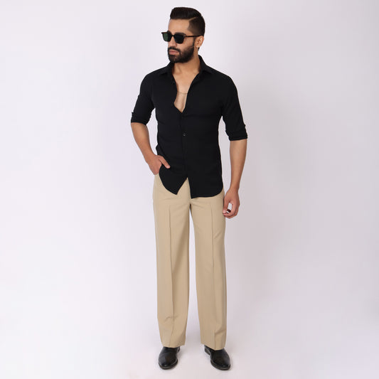 Khaki Korean Style Pants – Stretch & Relaxed Fit