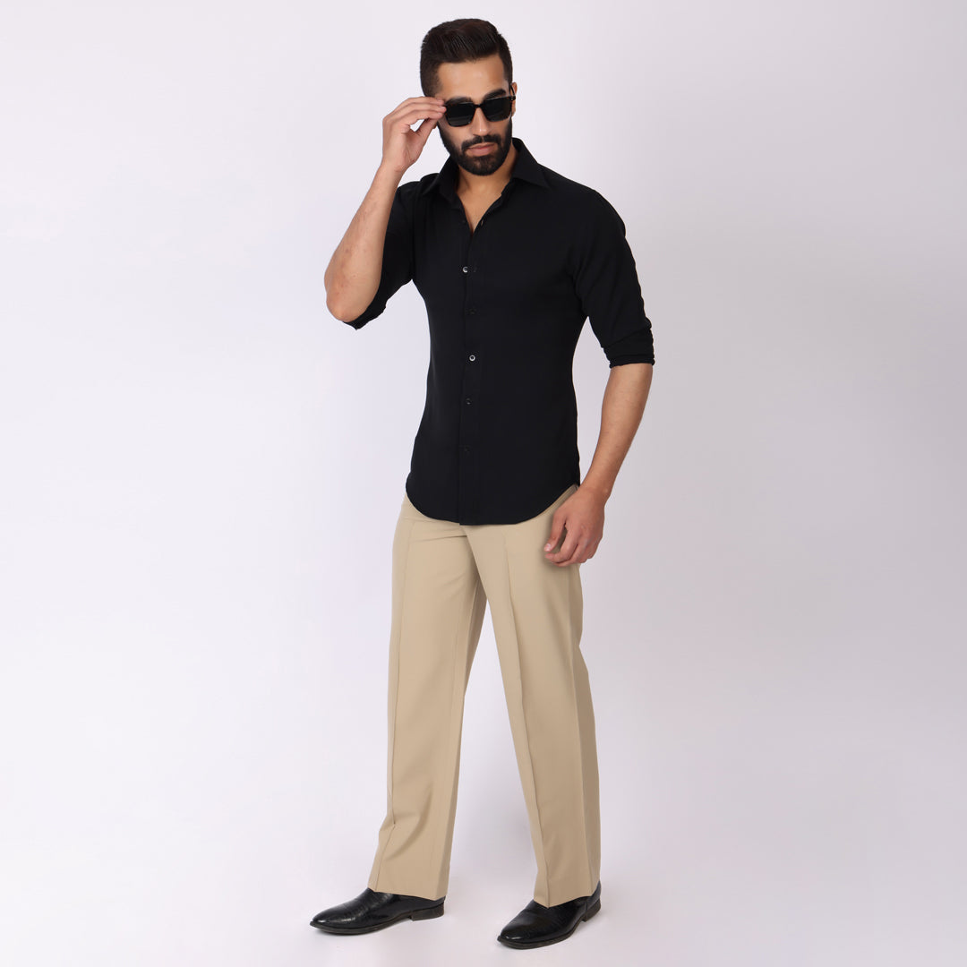 Khaki Korean Style Pants – Stretch & Relaxed Fit