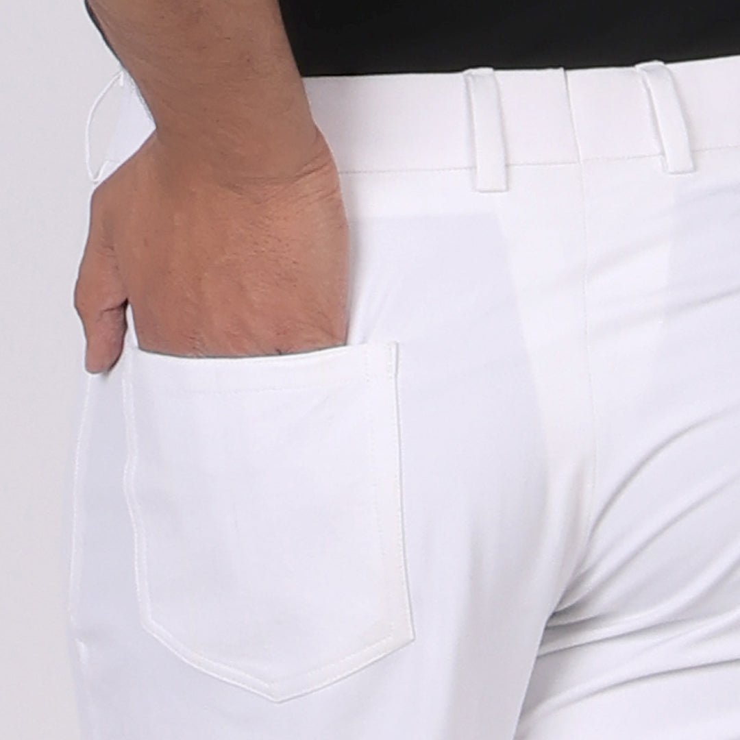 White Korean Style Pants – Stretch & Relaxed Fit