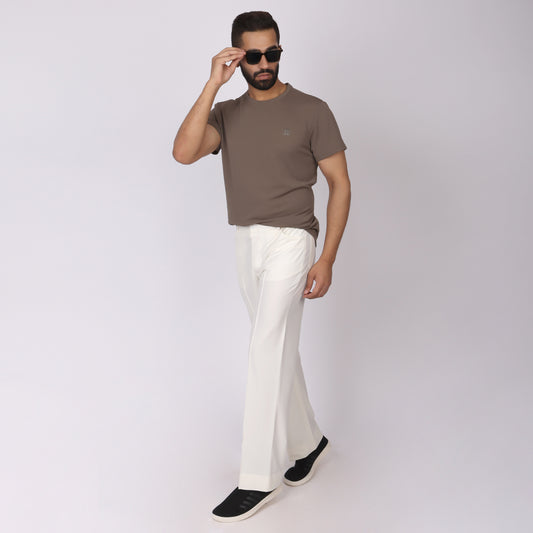 Off-White Korean Pants – Stretch & Relaxed Fit