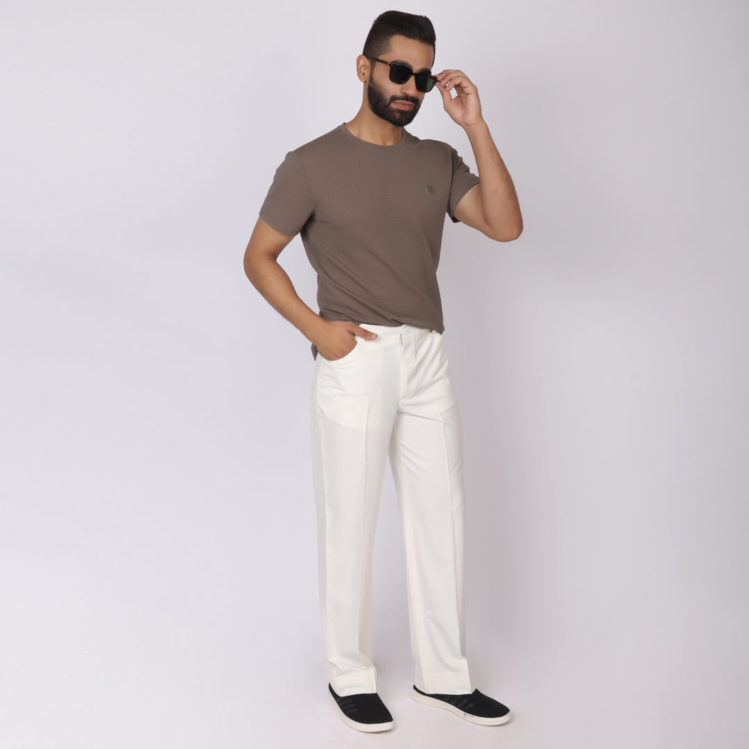 Off-White Korean Pants – Stretch & Relaxed Fit
