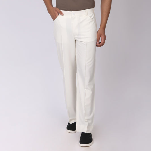 Off-White Korean Pants – Stretch & Relaxed Fit