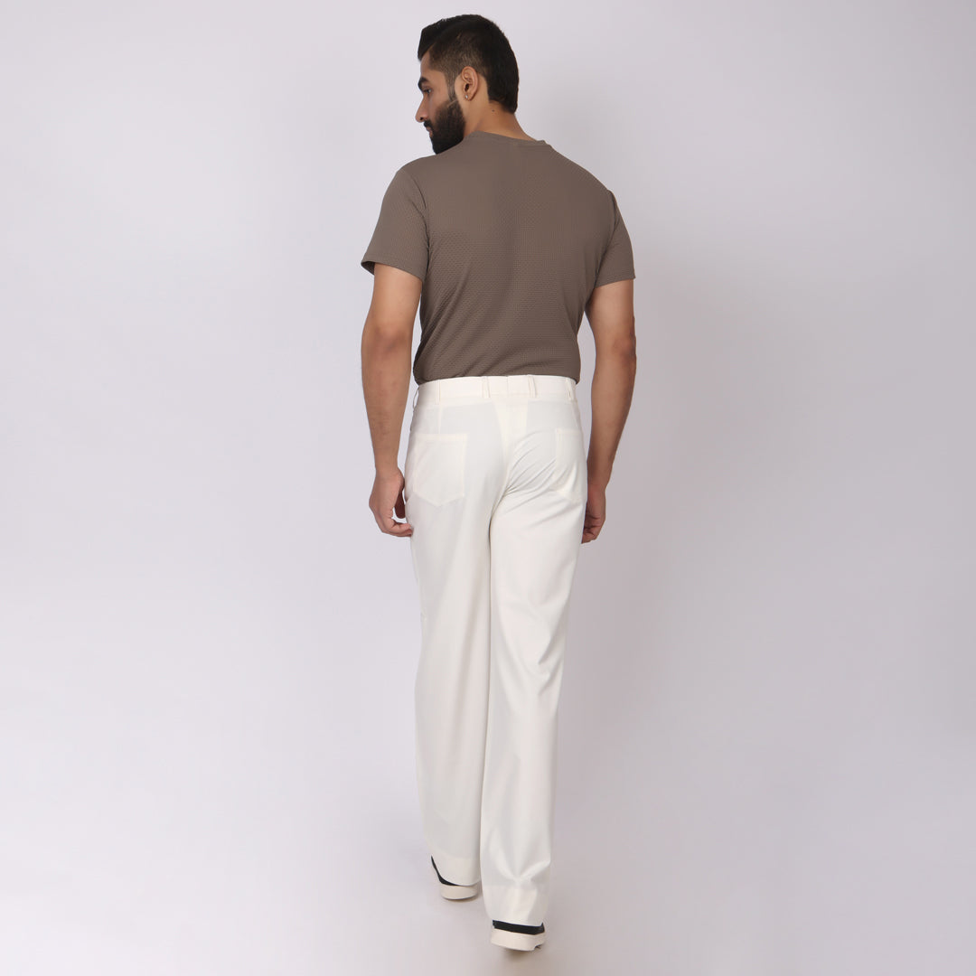 Off-White Korean Pants – Stretch & Relaxed Fit