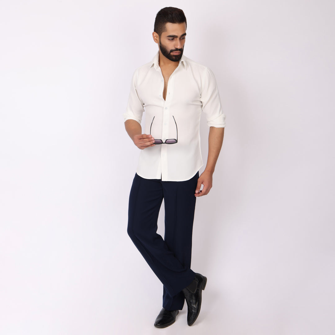 Deep Blue Korean Style Pants – Stretch & Relaxed Fit