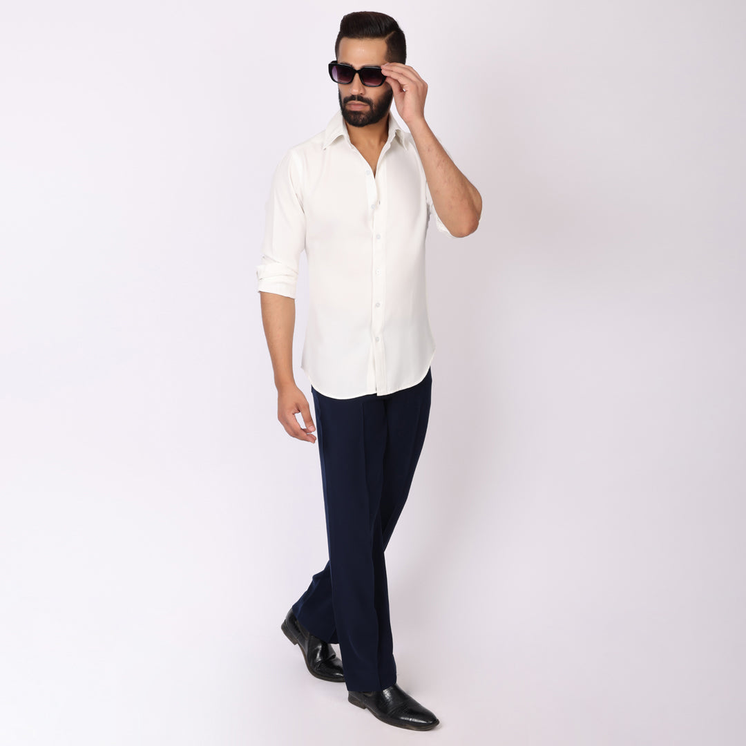 Deep Blue Korean Style Pants – Stretch & Relaxed Fit