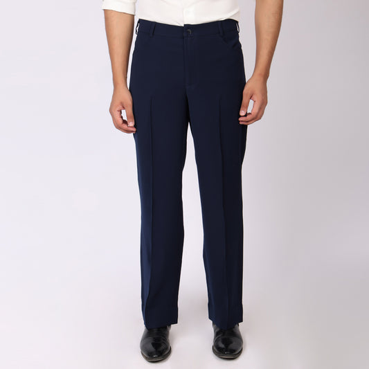 Deep Blue Korean Style Pants – Stretch & Relaxed Fit