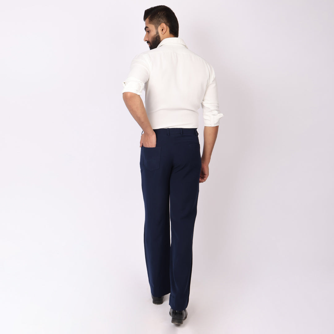 Deep Blue Korean Style Pants – Stretch & Relaxed Fit