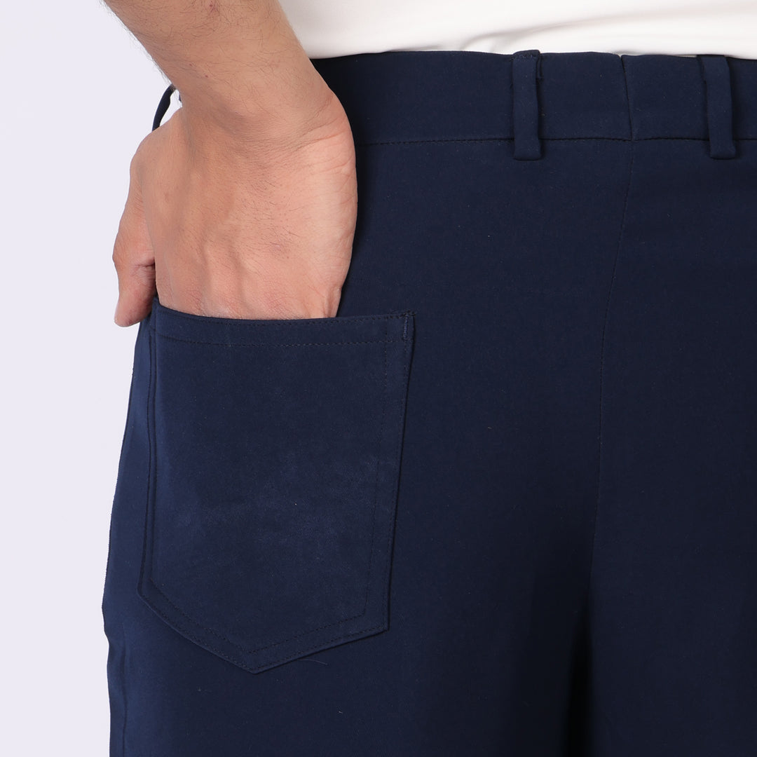 Deep Blue Korean Style Pants – Stretch & Relaxed Fit