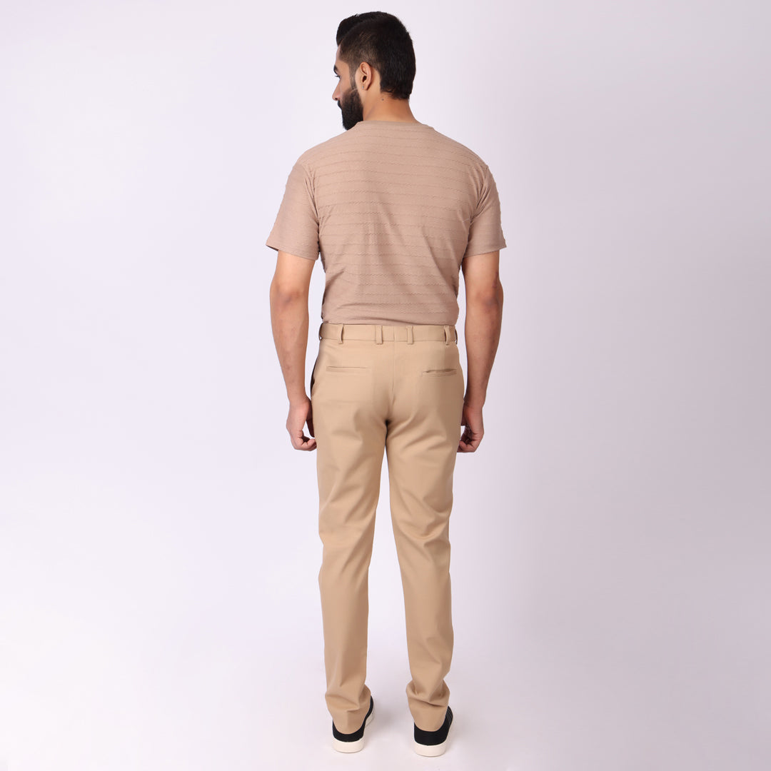 Khaki Power Stretch Chinos – Slim Fit with Extension Waistband