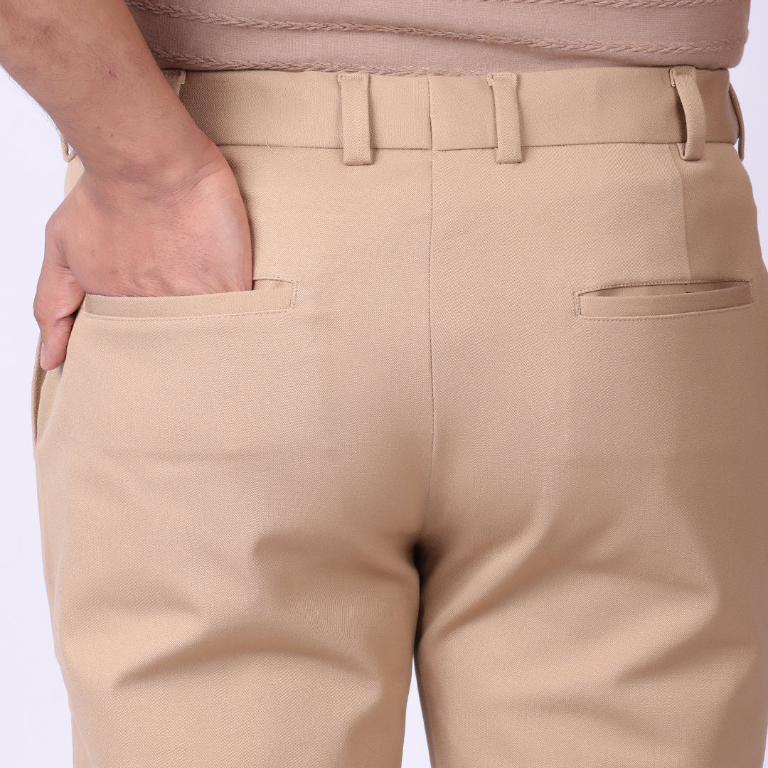 Khaki Power Stretch Chinos – Slim Fit with Extension Waistband