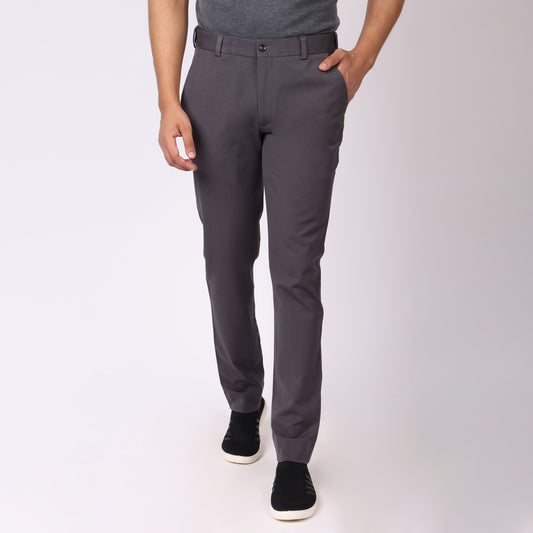 Dark Mouse Grey Power Stretch Chinos – Slim Fit with Extension Waistband