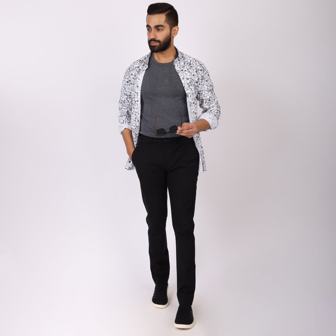 Everyday Black Power Stretch Chinos – Slim Fit with Extension Waistband