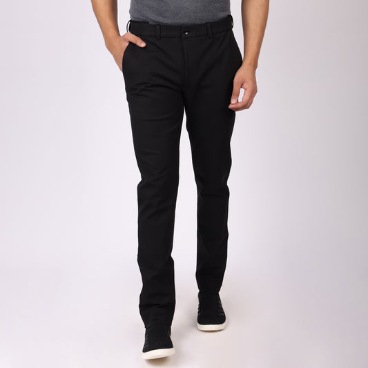 Everyday Black Power Stretch Chinos – Slim Fit with Extension Waistband