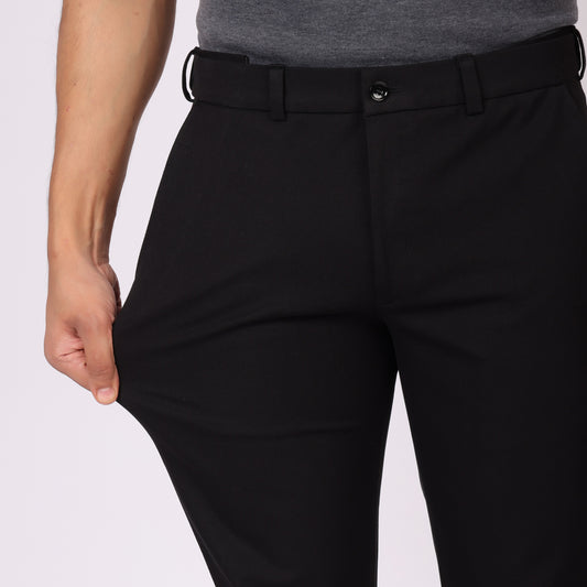Everyday Black Power Stretch Chinos – Slim Fit with Extension Waistband