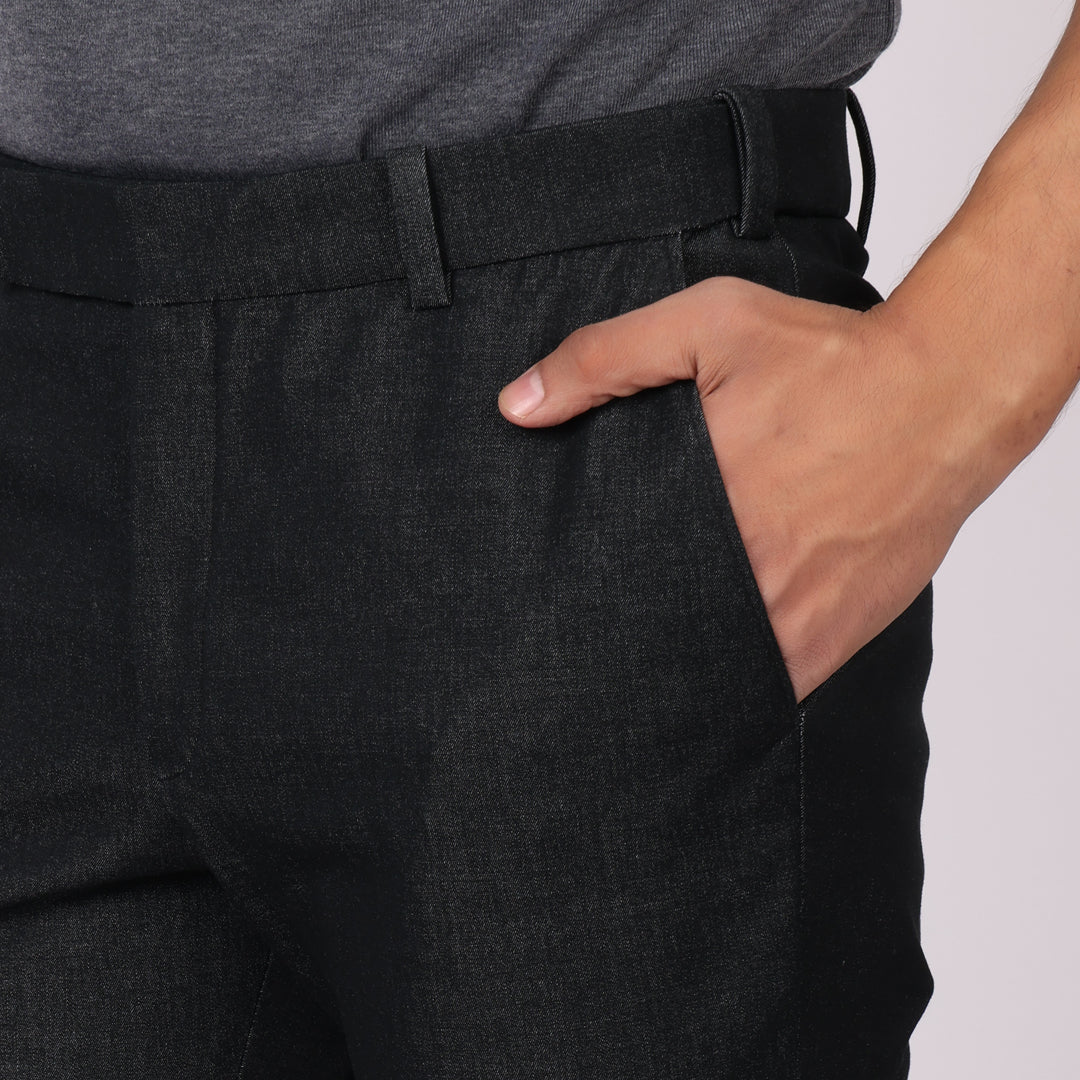 Blackish Grey Power Stretch Chinos – Slim Fit | Extension Waistband