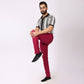Burgundy Power Stretch Chinos – Slim Fit with Extension Waistband