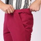 Burgundy Power Stretch Chinos – Slim Fit with Extension Waistband