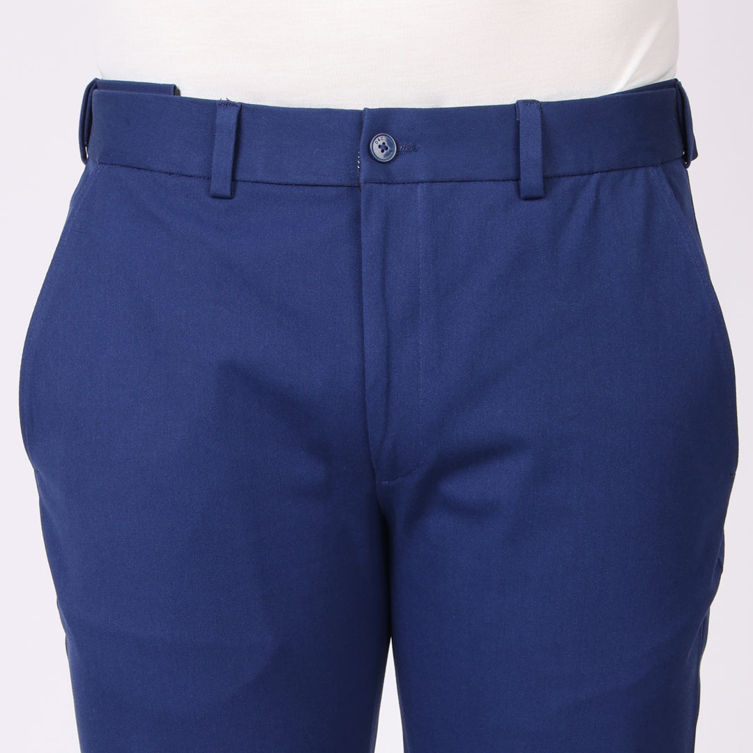Indigo Blue Power Stretch Chinos – Slim Fit with Extension Waistband