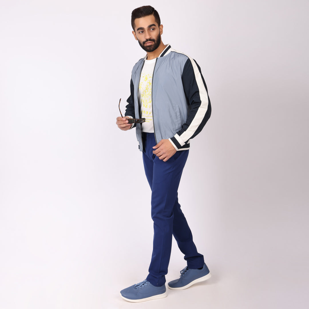 Indigo Blue Power Stretch Chinos – Slim Fit with Extension Waistband