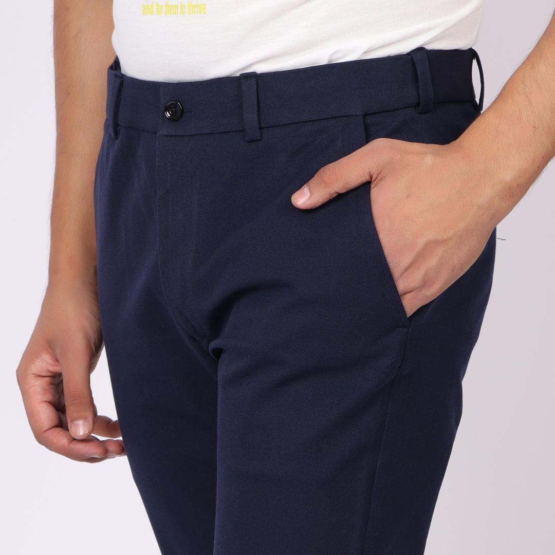 Daily Navy Blue Power Stretch Chinos – Slim Fit with Extension Waistband