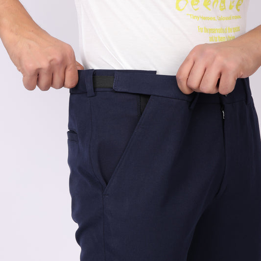 Daily Navy Blue Power Stretch Chinos – Slim Fit with Extension Waistband