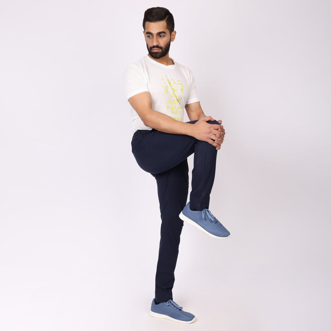 Daily Navy Blue Power Stretch Chinos – Slim Fit with Extension Waistband