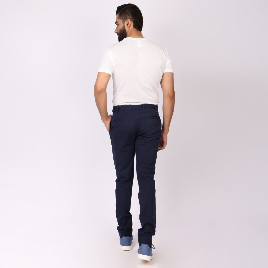 Daily Navy Blue Power Stretch Chinos – Slim Fit with Extension Waistband