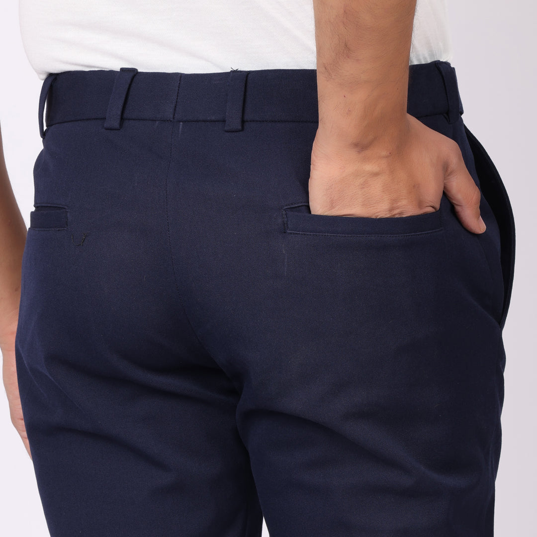 Daily Navy Blue Power Stretch Chinos – Slim Fit with Extension Waistband