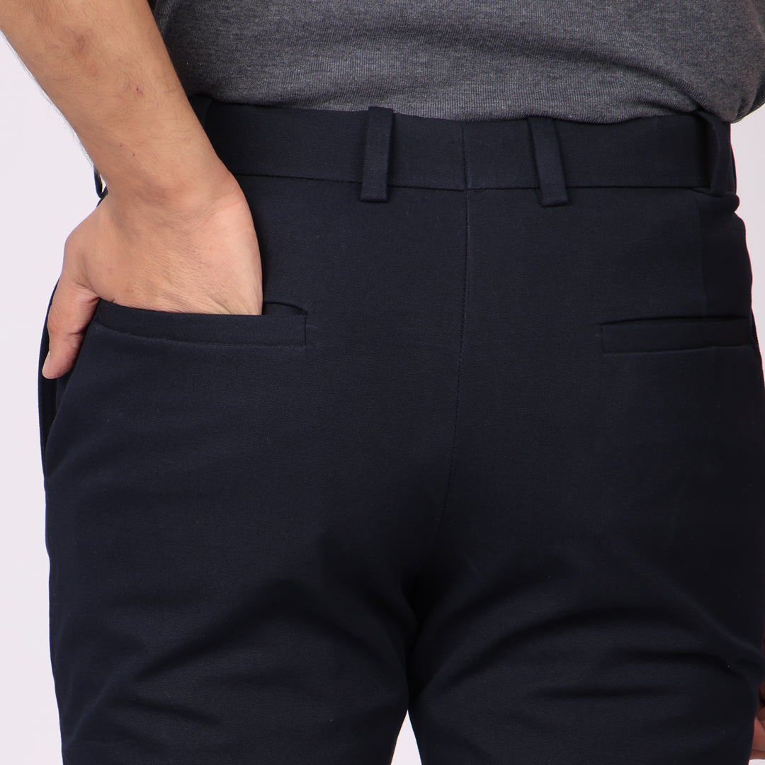 Midnight Blue Power Stretch Chinos – Slim Fit with Extension Waistband