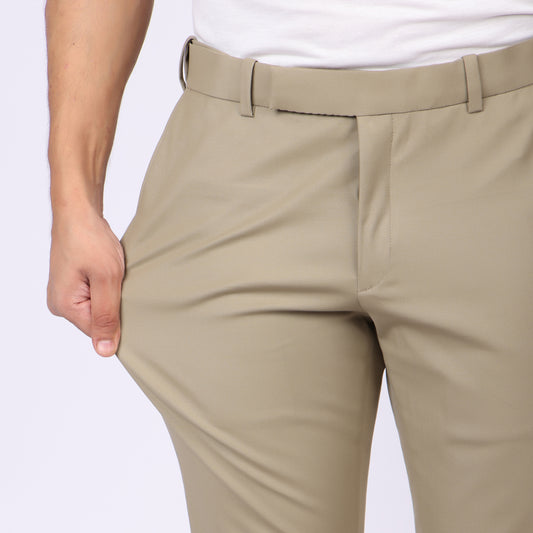 Essential Beige Power Stretch Chinos – Slim Fit with Extension Waistband