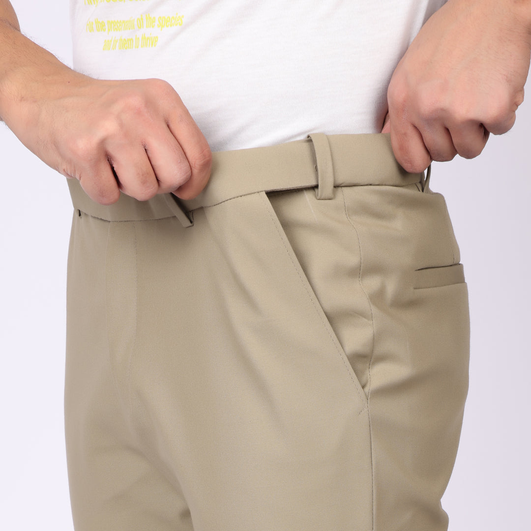 Essential Beige Power Stretch Chinos – Slim Fit with Extension Waistband
