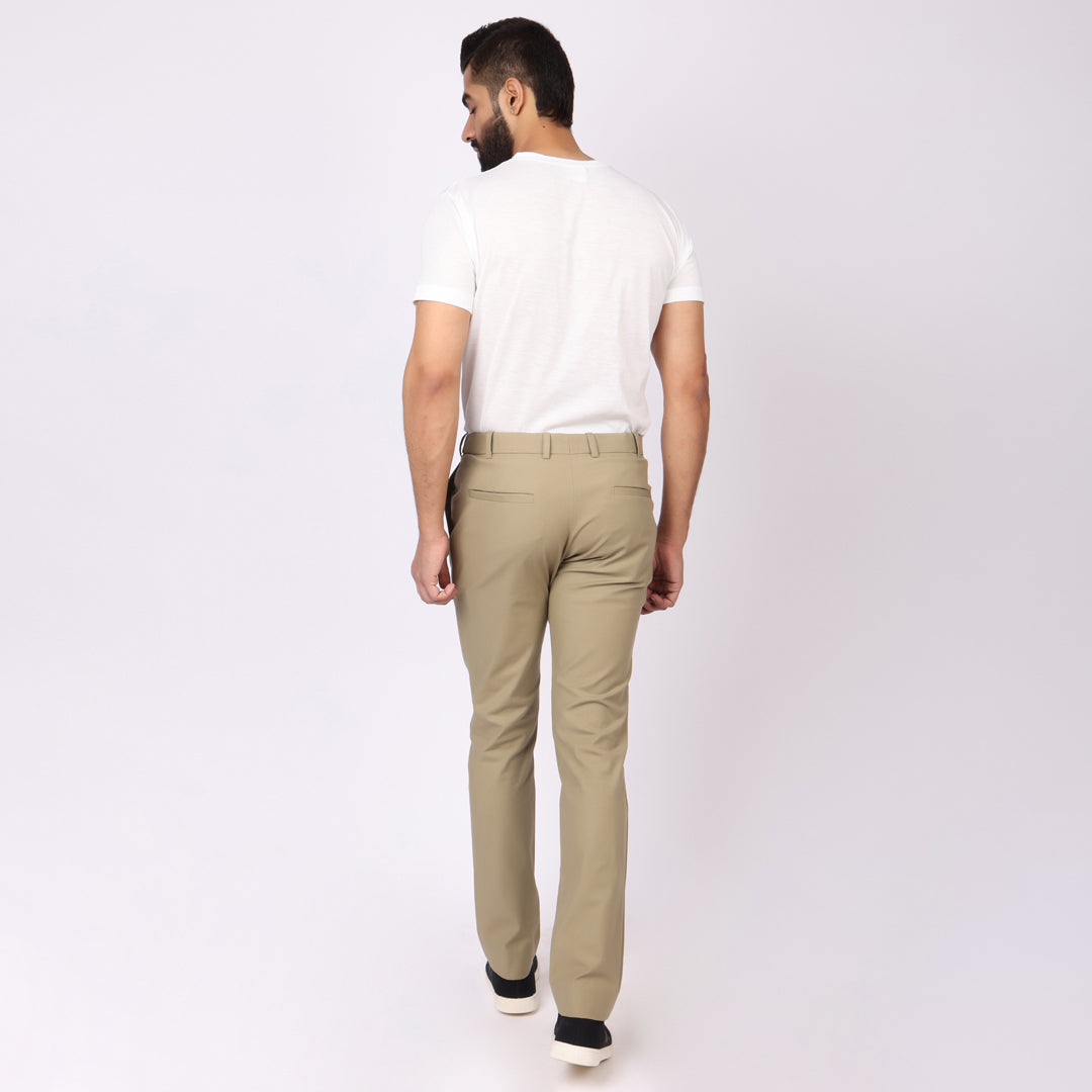 Essential Beige Power Stretch Chinos – Slim Fit with Extension Waistband