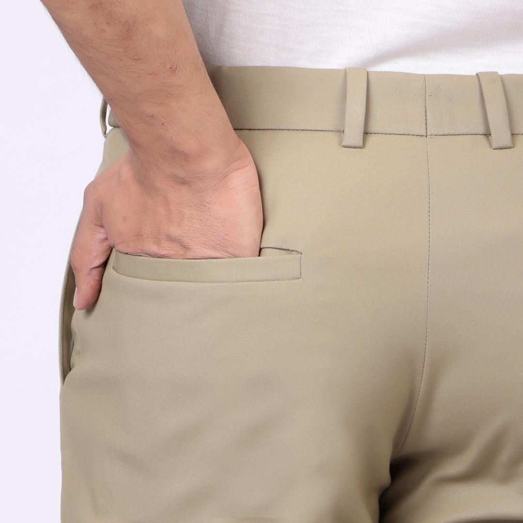 Essential Beige Power Stretch Chinos – Slim Fit with Extension Waistband