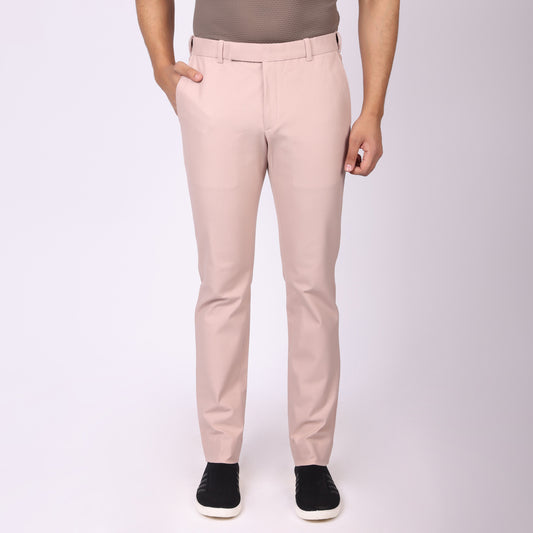 Light Peach Power Stretch Chinos – Slim Fit with Extension Waistband