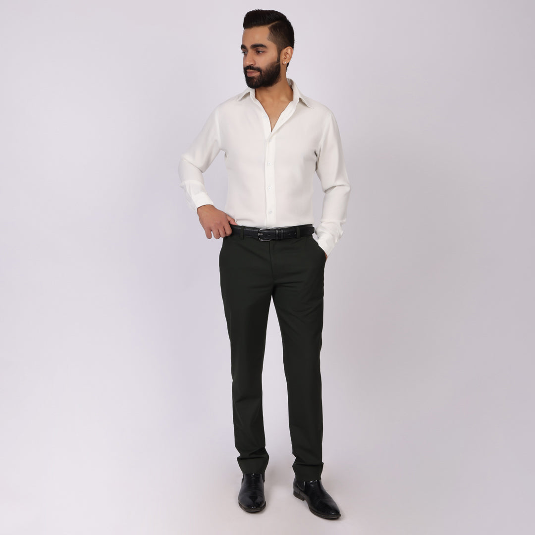 Essential Charcoal Grey Formal Pants – Slim Fit, Four-Way Stretch with Extension Waistband