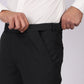 Essential Charcoal Grey Formal Pants – Slim Fit, Four-Way Stretch with Extension Waistband