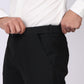 Ebony Black Formal Pants –Slim Fit, Four-Way Stretch with Extension Waistband