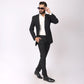 Ebony Black Formal Pants –Slim Fit, Four-Way Stretch with Extension Waistband