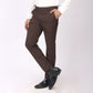 Classic Brown Formal Pants –Slim Fit, Four-Way Stretch with Extension Waistband